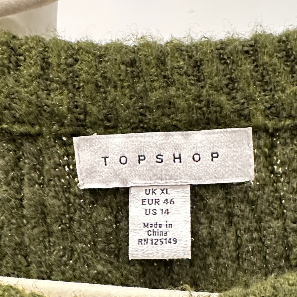 Topshop Forest Green Knit Sweater